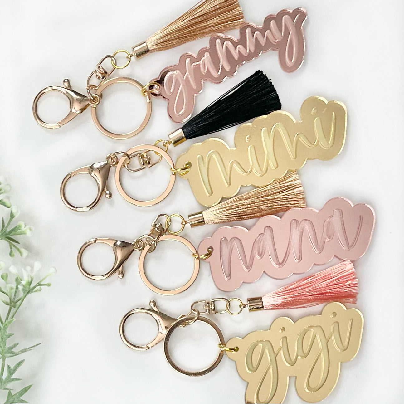 Personalized Mirrored Acrylic Keychain